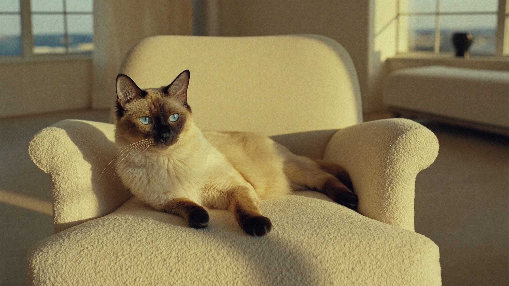 A Muggles Mittens cat in warm evening light
